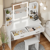 2025 Smart Dressing Table Designs Coiffeuse élégante avec miroir et tabouret pour chambres modernes