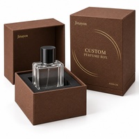 Boîte à parfum rigide verticale en papier spécial gaufré textile avec logo personnalisé, insert en mousse surélevé, finition mate, 10x10x14cm