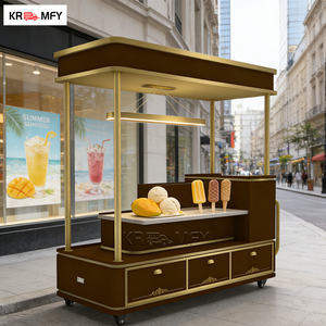 Camion de nourriture à glace à trois roues en fibre de verre standard américain pour la vente de sucettes glacées italiennes - Product Image 4