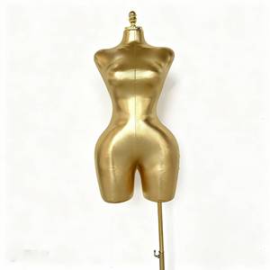 <span class=keywords><strong>Mannequin</strong></span> de <span class=keywords><strong>couture</strong></span> ajustable demi-corps en PU doré pour femme, forme BBL, torse galbé, grande taille, poitrine généreuse - Product Image 4