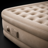 Matelas Gonflable OEM avec Pompe Intégrée Automatique, Double Hauteur, PVC Floqué, Capacité 450kg, pour Camping, Maison, Lit d'Invité