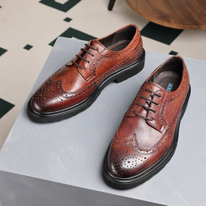 Zapatos Formales de Hombre con Punta Cuadrada Estilo Italiano, con Cordones, Parte Superior de Cuero Genuino Hecha a Mano, Suela de Goma Antideslizante, Zapatos de Negocios - Product Image 6