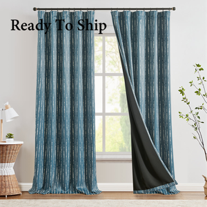 <span class=keywords><strong>Tende</strong></span> oscuranti in poliestere 100% ecologiche stampate a pois da 84 pollici con motivo mantovane per la camera da letto degli spazi per bambini - Product Image 1