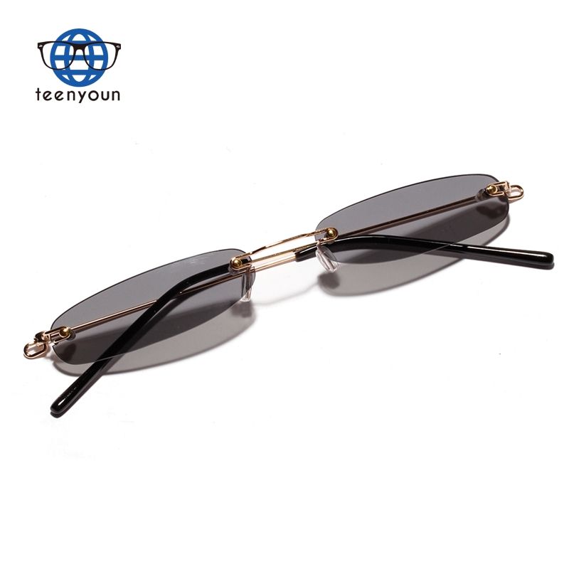 Teenyoun piccoli occhiali da sole rettangolari stretti da donna