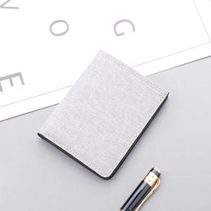 <span class=keywords><strong>Portafoglio</strong></span> Corto in Tela all'Ingrosso, Porta Carte Ultra Sottile in Pelle a Doppia Piega, Portamonete Multifunzione Ultra Sottile da <span class=keywords><strong>Uomo</strong></span> - Product Image 1