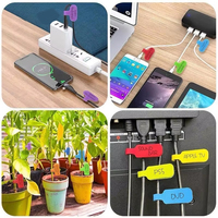 Etiquetas de cables de gestión al por mayor, gancho y bucle, etiquetas de escritura multicolores regulares para cables, etiquetas de cables, etiquetas de cables y etiquetas de cables