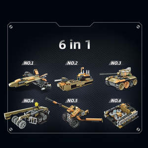 I bambini della fabbrica di donne fanno da te assemblare il modello di un carro armato da battaglia militare in mattoni Tanque De Guerra (C0849) - Product Image 2