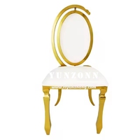 Chaise de mariage unique au design nouveau pour la décoration Chaises de luxe Mariage De avec pied en acier inoxydable doré et dos ovale en forme de C