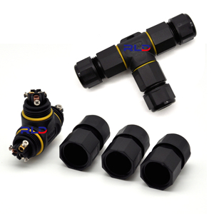 L20 3针t型抽头防水连接器T型电缆连接器IP67工业电源电缆电线连接器 - Product Image 5