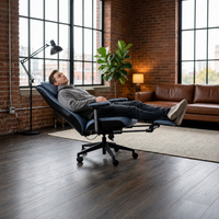 Silla Ejecutiva Ergonómica de Cuero con Asiento Giratorio Reclinable y Función de Masaje para Hogar u Oficina, Silla para Computadora OEM