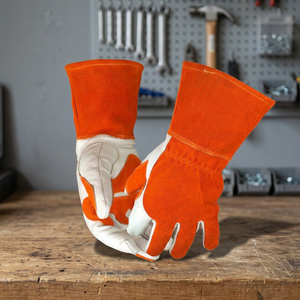 Wholesale Custom Logo for Tig Welding <b>Gloves</b> Cut Protection Waterproof Fire Proof Reinforced Cuff 4 Mil Thickness 12INCH - Product Image 3