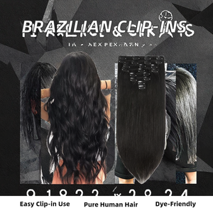 Extensions de cheveux humains brésiliens naturels noirs Remy à cuticules alignées, à clipser, 100 % humains, grade 10A 12A, sans perte de cheveux - Product Image 2