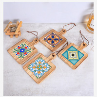 Accessoires de cuisine antidérapants en bois de pin et bambou avec sous-verres pour carrelage, tapis de table résistant à la chaleur, dessous de plat