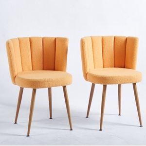 Chaises de salle à manger de style européen moderne en tissu <span class=keywords><strong>velours</strong></span> coloré avec des formes de doigts et de fleurs en cuir et métal - Product Image 3