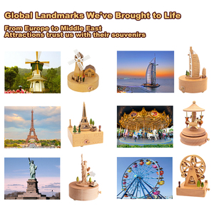 Nouvelle conception de boîte à musique en bois personnalisée pour le tourisme, <span class=keywords><strong>chansons</strong></span> personnalisées, souvenirs, idées cadeaux, artisanat fait main, décoration intérieure, usine expérimentée - Product Image 2