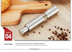 Salt and <b>Pepper</b> Set Original Pump Grind <b>Pepper</b> Mill Thumb Press for Peppercorns Sea Salt - Product Image 4