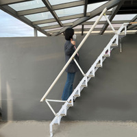 Escalier pliant moderne en acier inoxydable pour usage domestique, échelle intérieure montée pour loft et duplex, idéale pour petits appartements et extérieur