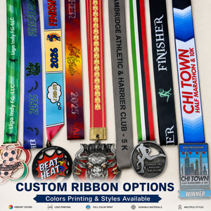 Medallas Deportivas Personalizadas al por Mayor, Medallas de Aleación de Zinc, Diseño Personalizado con Cinta, Fabricante OEM ODM - Product Image 5