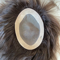 Prótesis Capilar Negra Natural Lisa, Mono PU Lace, Cabello Humano 100%, Sistema de Reemplazo de Línea Capilar Duradero, Prótesis, Tupé para Hombre