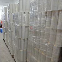 Vente d'usine étanche 58x40mm 58x60mm blanc direct thermique auto-adhésif étiquette de code à barres autocollants rouleaux pour supermarché