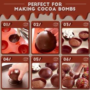 MUYULINS Factory 5-Cavity Hemispherical LFGB Non-Stick Easy Release BPA-Free <b>Silicone</b> Mousse Cake Chocolate Mold - Product Image 2