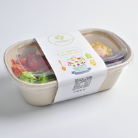 Usine En Gros Durable Canne À Sucre 850ml Boîte À Lunch avec Couvercle Multi Compartiment Plaque De Pulpe pour Emporter De La Nourriture pour Nouilles