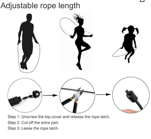 Adjustable Jump Ropes,Skipping Rope Tangle-Free Rapid Speed With Ball Bearings for Women Men Kids,<b>Exercise</b> & Slim Body - Product Image 6