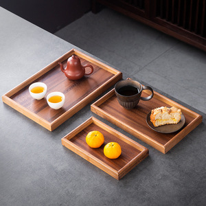 ถาดไม้เนื้อแข็งวอลนัทสำหรับเสิร์ฟชาและขนมในห้องนั่งเล่น - Product Image 3