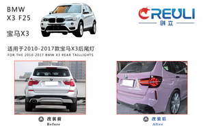 Fanali posteriori a LED CREULI, nuovo stile sequenziale, fumé, plug & play, luce freno posteriore, ricambi auto dinamici per <span class=keywords><strong>BMW</strong></span> X3 <span class=keywords><strong>F25</strong></span> 10-17 - Product Image 4