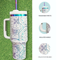 Gobelet isotherme de voyage original Stany Cup 40 oz en acier inoxydable à double paroi avec poignée personnalisée