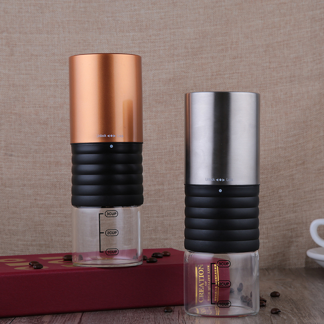 Mini USB Stainless Steel Rechargeable Portable Coffee Grinder with Lithium Battery Durable Adjustable Design Electric Operation