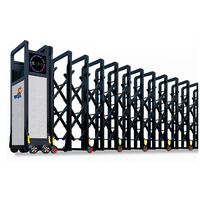 Portail de sécurité électrique rétractable pliable en acier inoxydable résistant aux intempéries pour allée