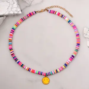 Várias opções personalizado tamanho colar de pérolas colorido plástico miçangas colar
