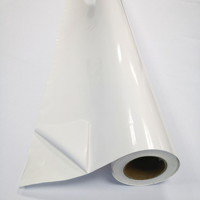 Autocollant en vinyle pour voiture transparent blanc brillant PVC, encre éco-solvant, rouleau d'impression jet d'encre, autocollant adhésif en vinyle, rouleaux de vinyle auto-adhésif