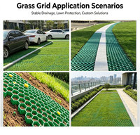 Grille perméable en plastique HDPE vierge modifié, écologique, pour drainage de l'eau, pour parking, allée d'accès incendie, pente