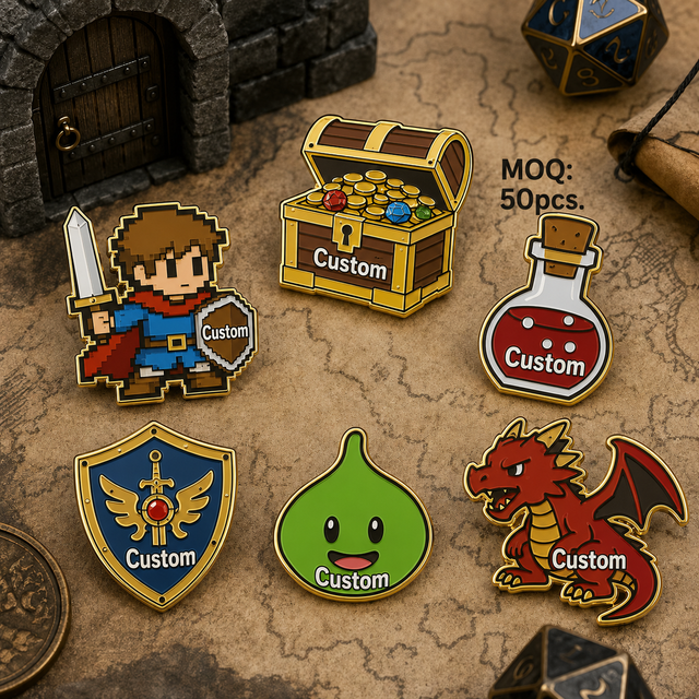 Wholesale Custom Dungeon Adventure Game Enamel Pin Retro Game Adventure Souvenir Badge Game Character Metal Lapel Pin