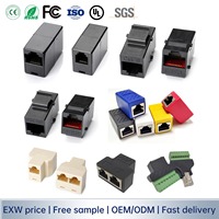 Adaptateur réseau 8P8C, connecteur Keystone RJ45, connecteur modulaire droit RJ45, adaptateur RJ45, répartiteur RJ45, Cat5e, Cat6, Cat6a