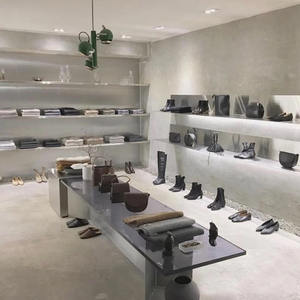 Kainice Présentoir à chaussures personnalisé <span class=keywords><strong>pour</strong></span> la vente au détail <span class=keywords><strong>Bar</strong></span> éclairé par LED Étagère <span class=keywords><strong>murale</strong></span> en acier inoxydable Décoration intérieure <span class=keywords><strong>pour</strong></span> la vente de magasins - Product Image 1