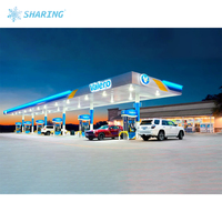 Auvent de station-service extérieur sur mesure IP65 / Accessoires en acier avec cadre LED certifié SAA pour signalisation de direction et pompe à carburant, garantie 2 ans