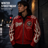 Blousons Bomber Varsity Homme de Haute Qualité, Brodés en Cuir, Rembourrés, avec Col Montant, Personnalisables OEM