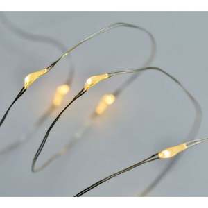 20 luces navideñas LED nano fijas, luz cálida, funcionan con pilas, 2+0.25 m - Product Image 1