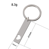 Porte-clés rectangulaire double face en acier inoxydable Ywyougang, gravé au laser sur mesure, couleur personnalisée, tendance, pour petite amie