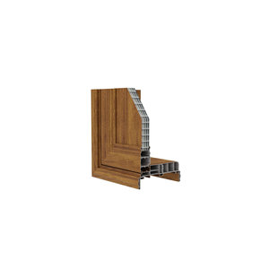 Perfil de Aluminio Serie 108 para Puertas y Ventanas con Arquitrabe Integrado 6063 T5, Marco con Acabado de Madera de Lujo, OEM y ODM - Product Image 4