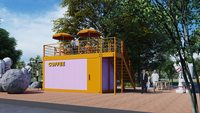 Pour CDPH Kiosque mobile extérieur préfabriqué Portable Mall Retail Fast Food Breakfast Coffee Booth Design en panneau sandwich et Ste