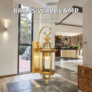 LED Rustic Brass & Glass Wall Lamp Warm White Indoor Outdoor Living Room Decor Night Lights for Home Bedroom Aisle Staircase - Product Image 2