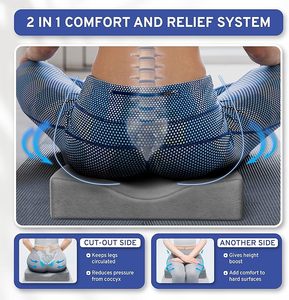 Custom ergonomic memory foam office seat <b>cushion</b> for long sitting pressure relief gray wedge seat <b>cushion</b> chair <b>pad</b> - Product Image 2