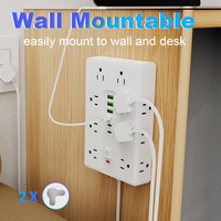 Multiprise industrielle VINISEM ABS 10A avec protection contre les surtensions, 16 prises, 3 USB-A, 3 USB-C, 3 ports, 1250W, pour hôpital et maison