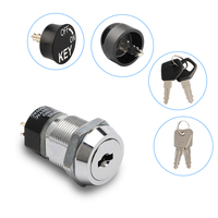 JK2801A 19mm Tamaño del orificio de montaje Selector mantenido de 2 posiciones Función de control giratorio Bloqueo de interruptor de llave