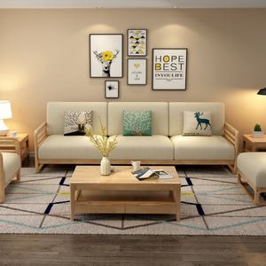 ชุดโซฟาผ้าหุ้มโครงไม้รูปตัวแอล ดีไซน์ทันสมัย เรียบง่าย สำหรับห้องนั่งเล่นหรือสำนักงาน - Product Image 5