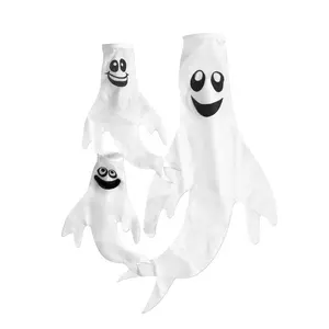 Kaus kaki angin Halloween, bendera hantu putih Halloween, kaus kaki angin untuk dekorasi dinding, pabrik dekorasi gantung